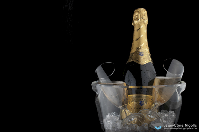 packshot produits, photos de publicité et d'illustration pour le champagne Potié